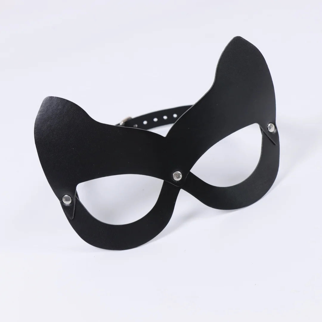 Black Gothic Harajuku Punk Sexy Cat PU Leather Eye Mask Masquerade