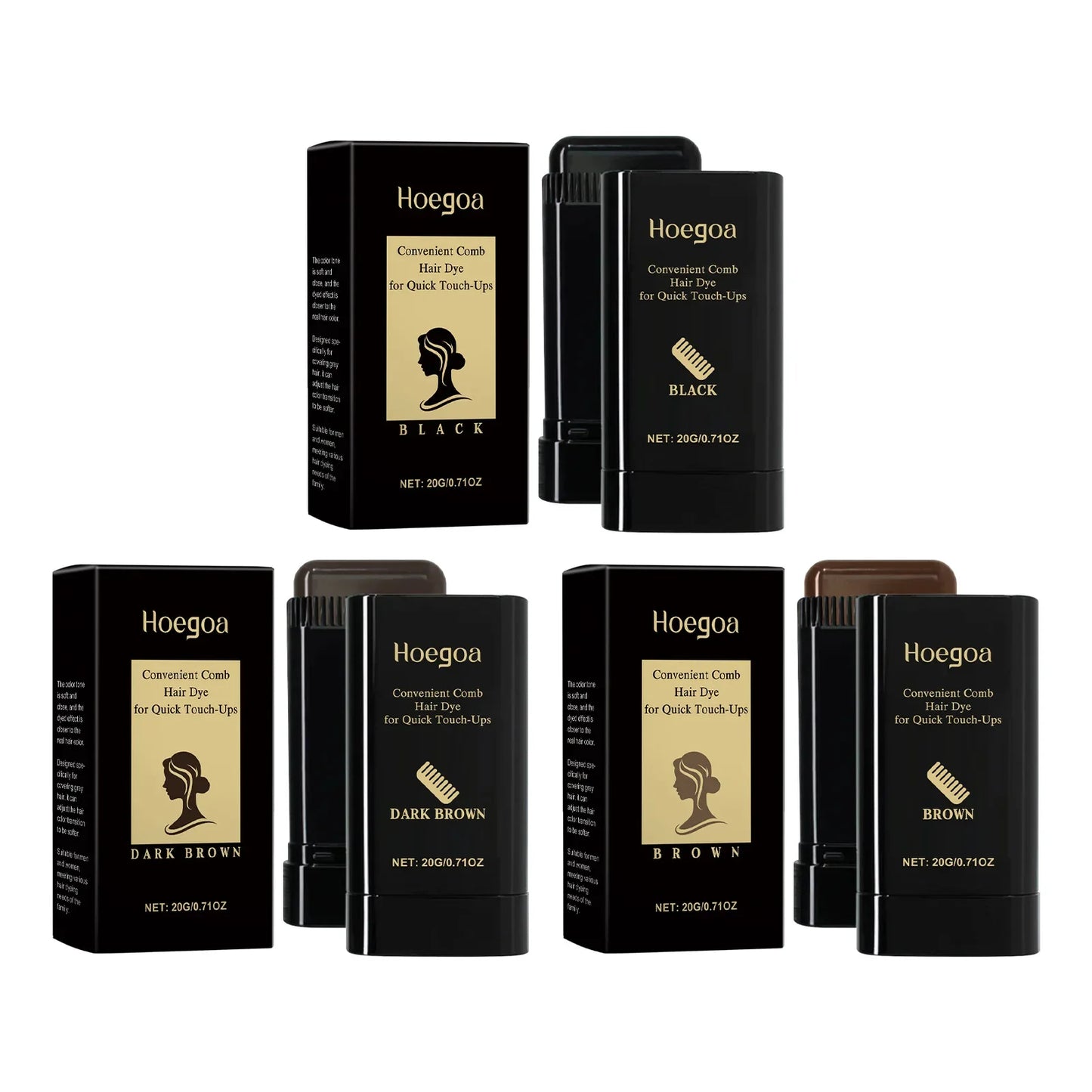 HOEGOA Temporary Hair Color Stick – Gray Root Concealer