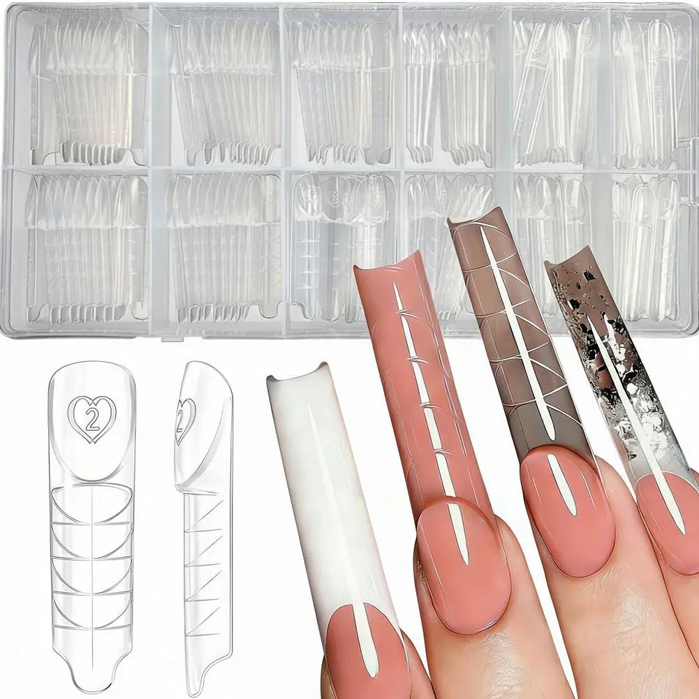 Clear Poly Nail Extension Forms 60/150Pcs – Square Full Cover Tips