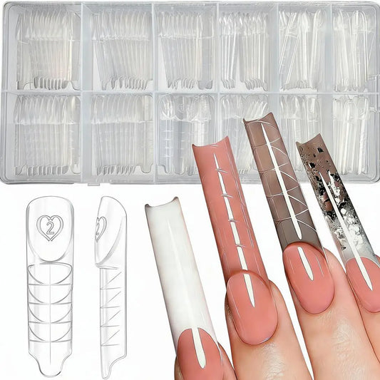Clear Poly Nail Extension Forms 60/150Pcs – Square Full Cover Tips Nail Extension Forms Peaceful Pleasures Health and Wellness