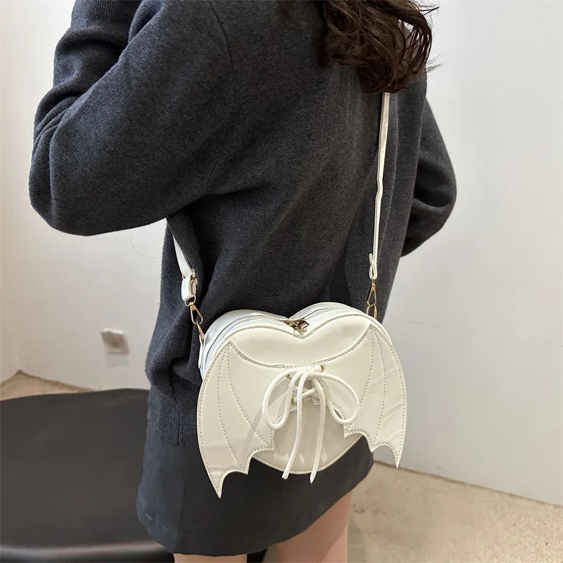 Niche Design Bag Women Trendy Fashionable and Individual Wing-shaped Single-shoulder Bag Versatile Irregular Shape Crossbody Bag Peaceful Pleasures Health and Wellness