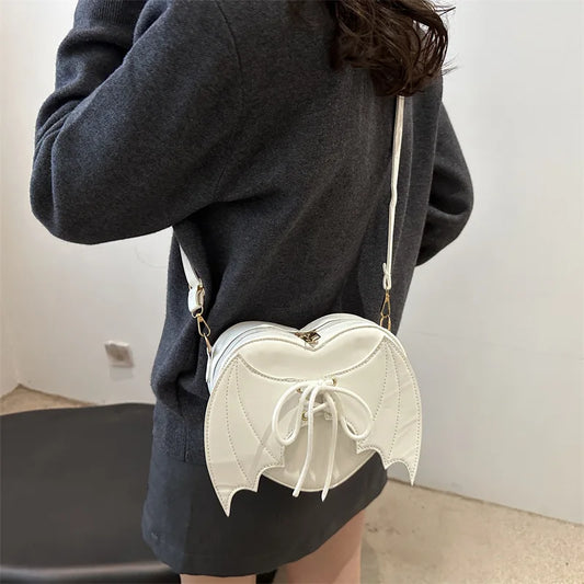 Niche Design Bag Women Trendy Fashionable and Individual Wing-shaped Single-shoulder Bag Versatile Irregular Shape Crossbody Bag Peaceful Pleasures Health and Wellness