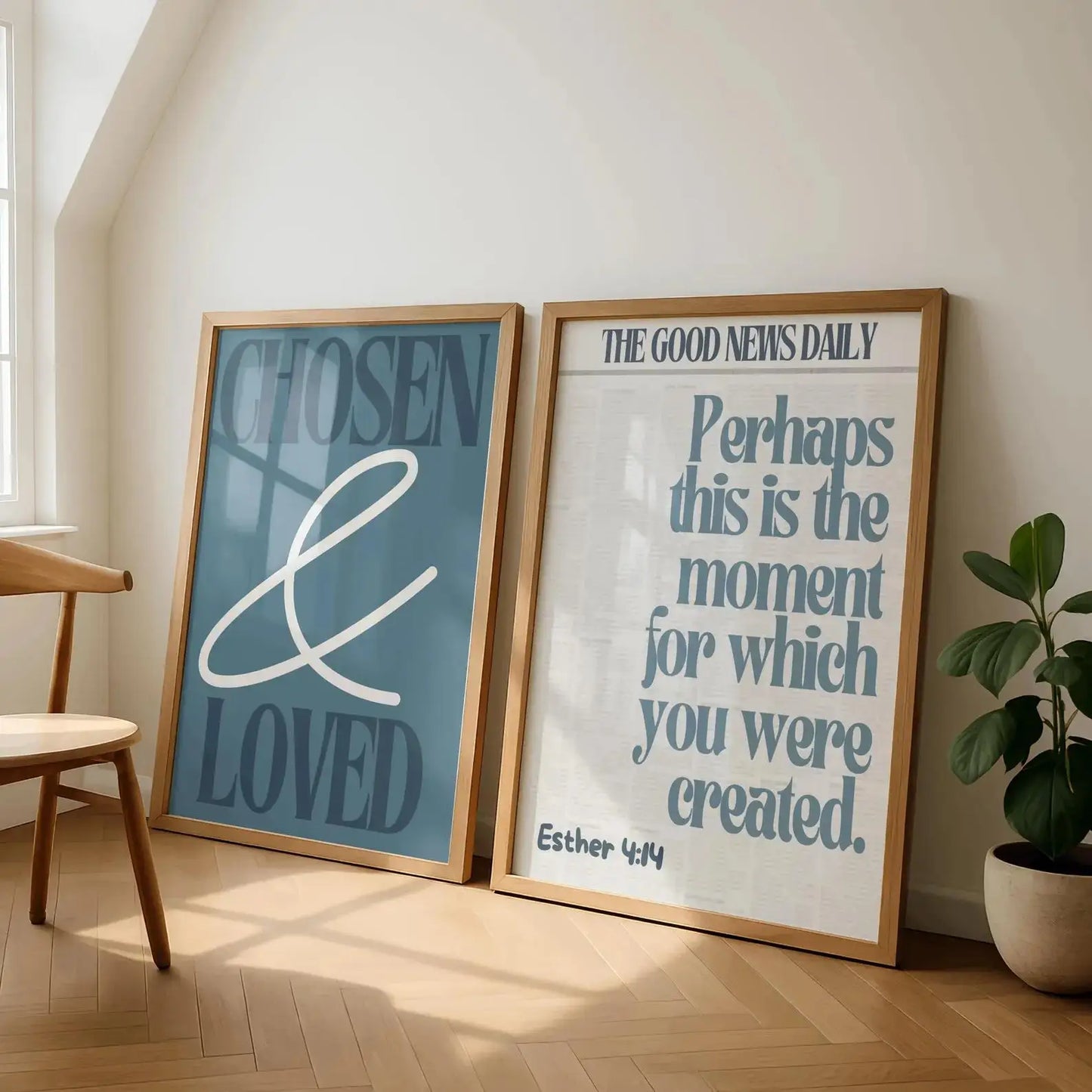 Christian Bible Verse "Chosen & Loved" Canvas Wall Art Print