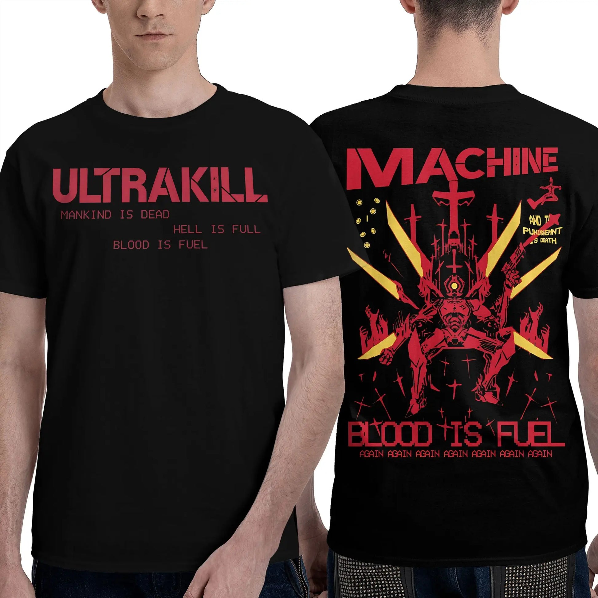 Ultrakill T-Shirt Summer Video Game Aesthetic T Shirts 100% Cotton Fashion Tshirt For Men Short Sleeve Loose Tees Peaceful Pleasures Health and Wellness 3 5XL