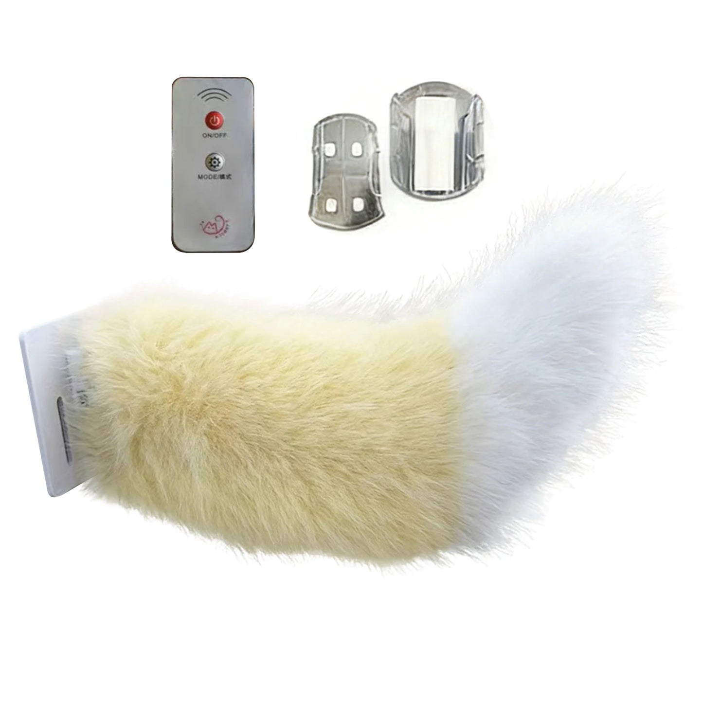 Cute Car Decoration Tails Rechargeable Plush Animal Moving Tail with Remote Control for Auto Trunk Bumpe Outing Social Occasions Peaceful Pleasures Health and Wellness yellow