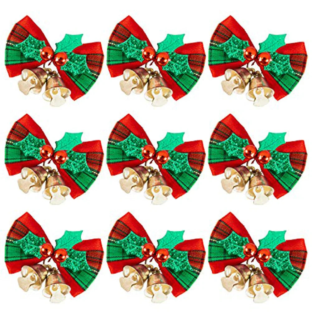 Christmas Mini Bows with Bells & Berries | 1 or 10 Pack