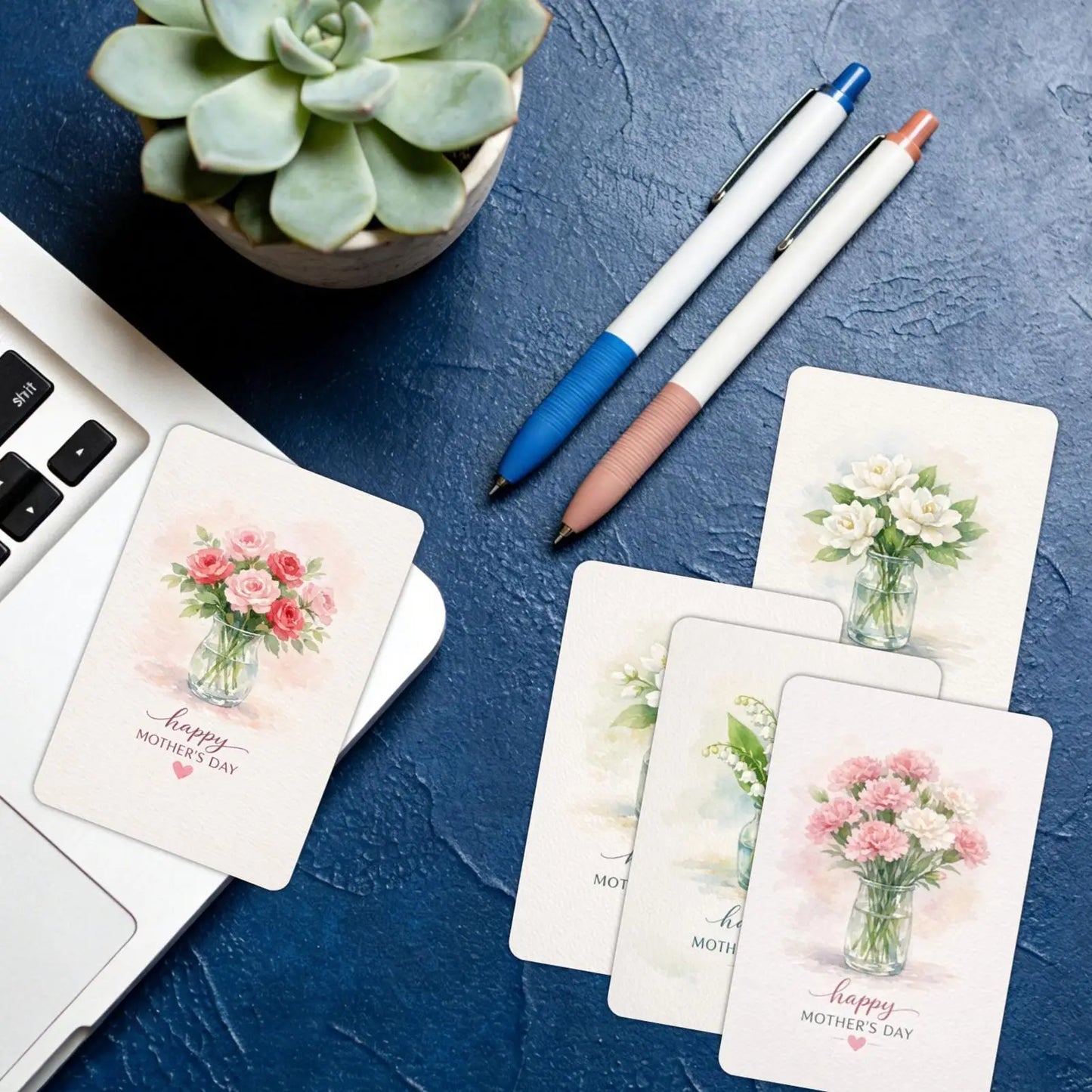 Mothers Day Card Watercolor Flower Mom Greeting Postcard 36 Pieces Happy Mother's Day Card for Grandma Wife Daughter Aunt Women Peaceful Pleasures Health and Wellness