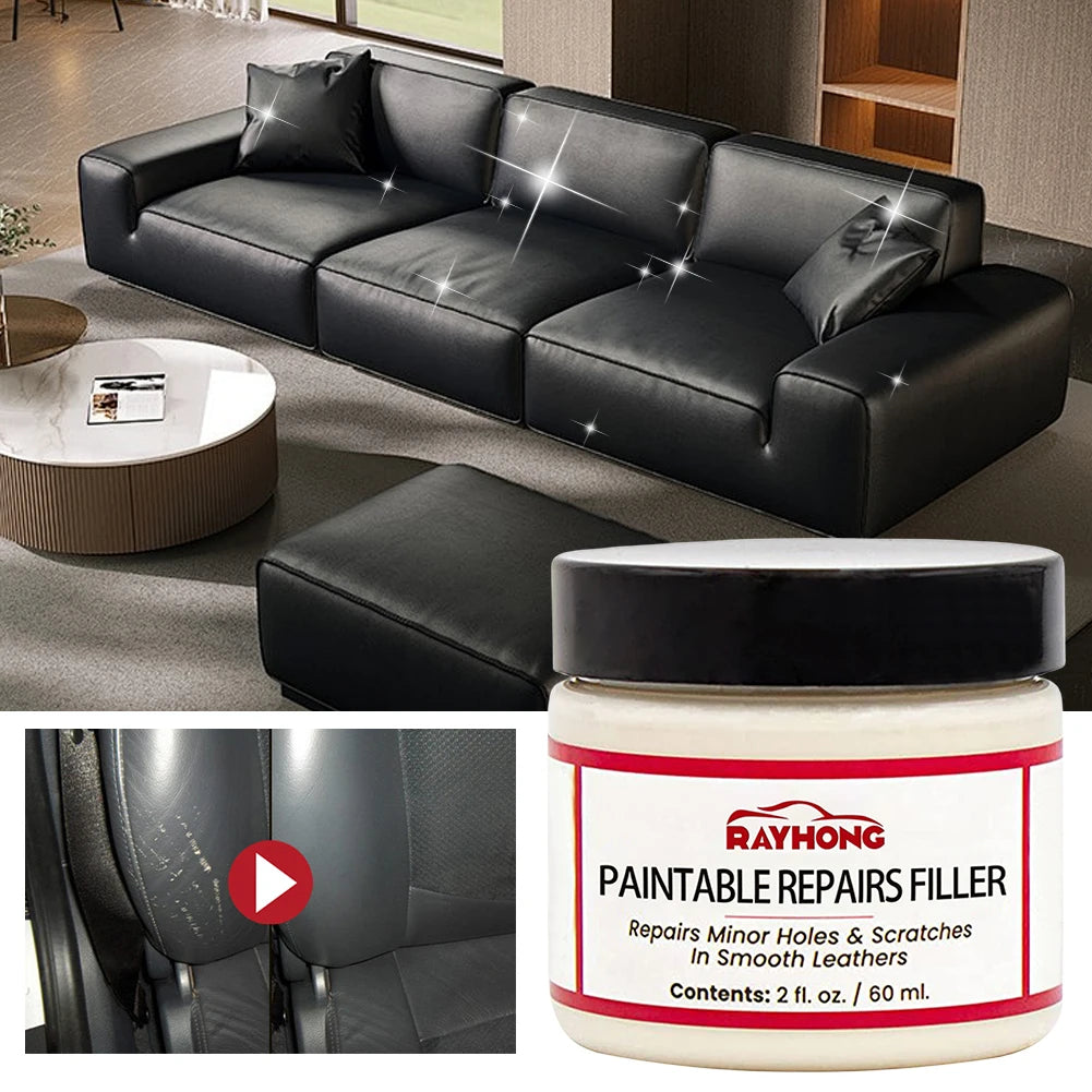 60ml Leather Filling Paste Natural Leather Filler Repair Compound Leather Restoration Cream Car Leather Conditioner Cleaner Peaceful Pleasures Health and Wellness
