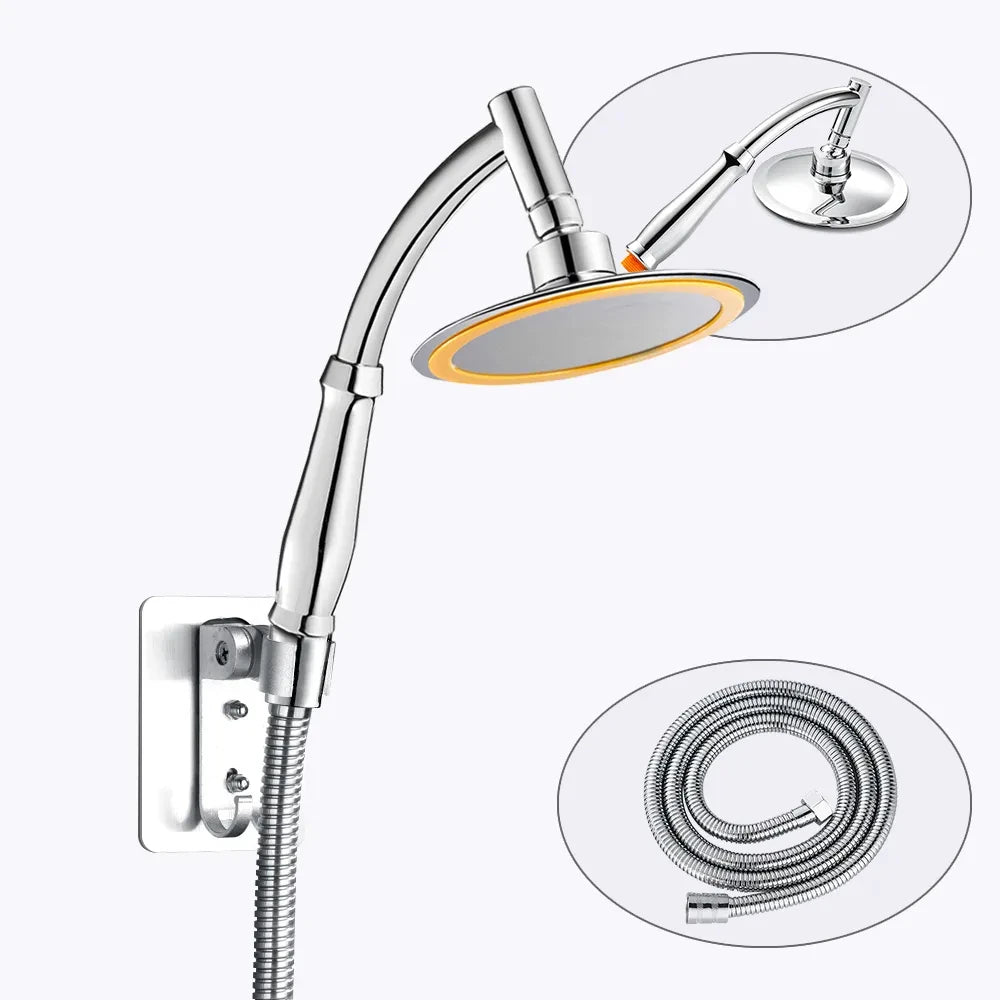 6-Inch Round Rainfall Handheld Shower Head | 360° Adjustable