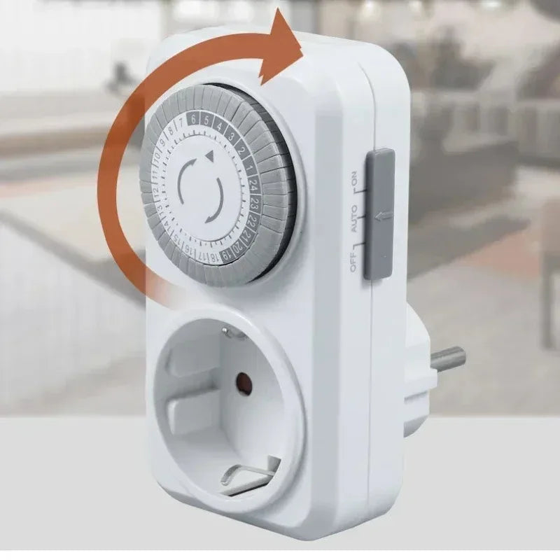 Mechanical Timer Socket Germany Plug 24 Hour Cycle Automatic Switch Electrical Outlet 16A 3680W High Power for Spain Peaceful Pleasures Health and Wellness
