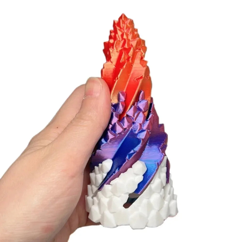 3D Printed Crystal Spiral Cone Figurine | Desk Decor & Fidget Toy