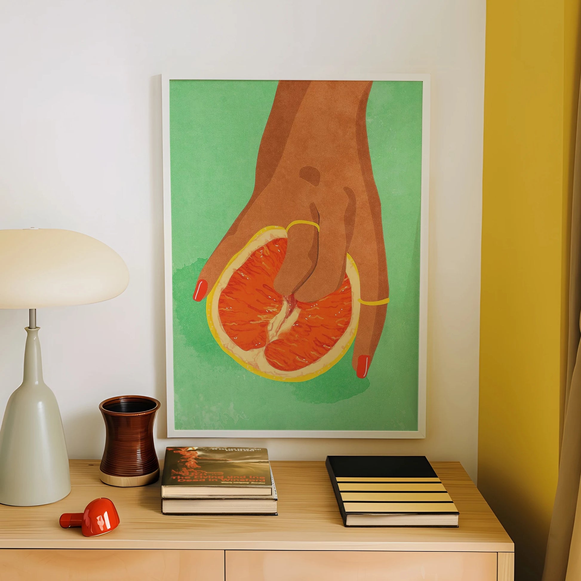 Modern,Minimalist Green Fruitlover Wall Art Print Canvas Painting Poster Picture For Living Room,Bedroom Home Decor Peaceful Pleasures Health and Wellness