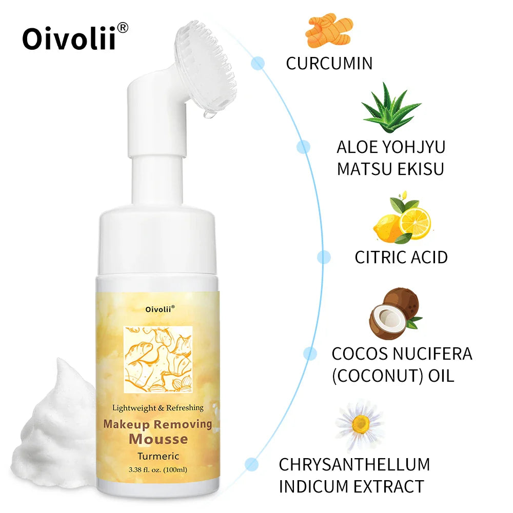 Turmeric Foaming Face Cleanser – Gentle Makeup Removing Mousse