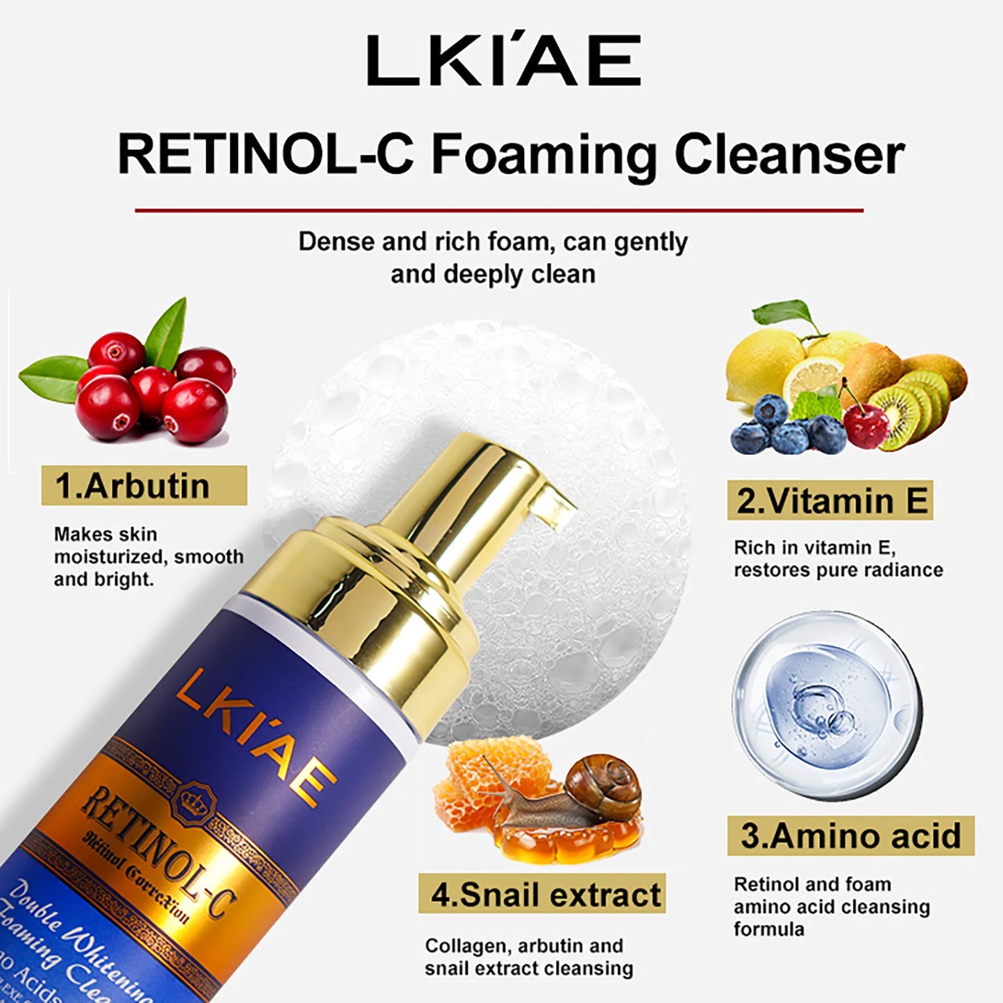 AILKE Retinol Brightening Foaming Facial Cleanser 200ml