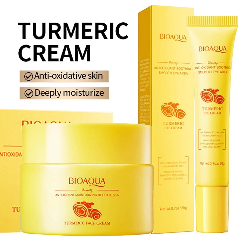 BIOAQUA Turmeric Skin Care Set – Face Cream & Eye Cream