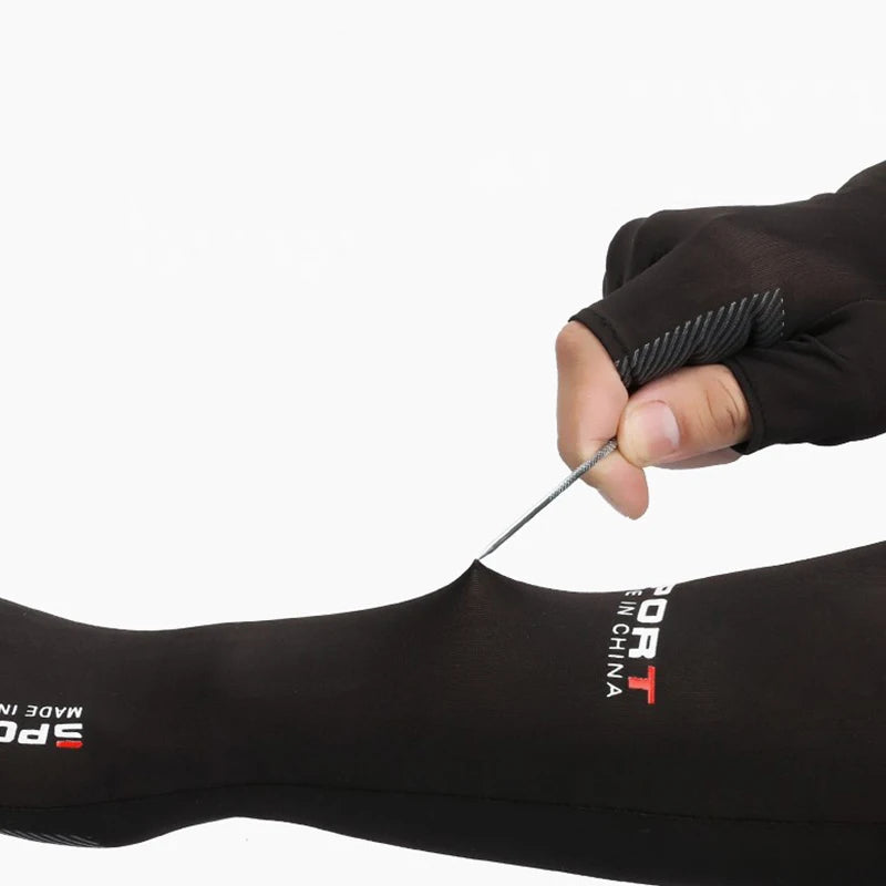 UV Protection Ice Silk Arm Sleeves – Cycling, Running & Fishing