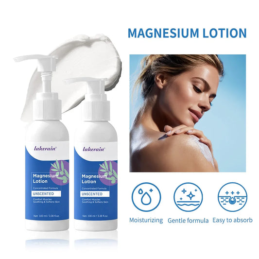 Magnesium Body Lotion – Unscented Moisturizing Skin Cream Magnesium Body Lotion Oasis Select 2pcs