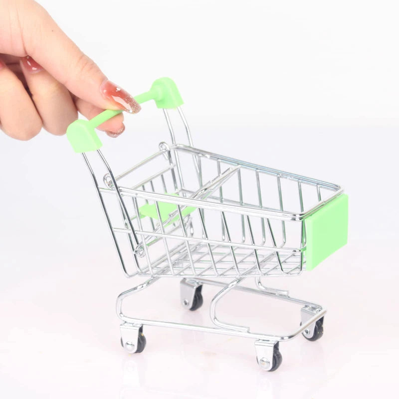 Mini Shopping Cart Toy Creative Handcart for Kids Crafts Display Storage Utility Cart Holder Doll Accessories Gift for Children Peaceful Pleasures Health and Wellness
