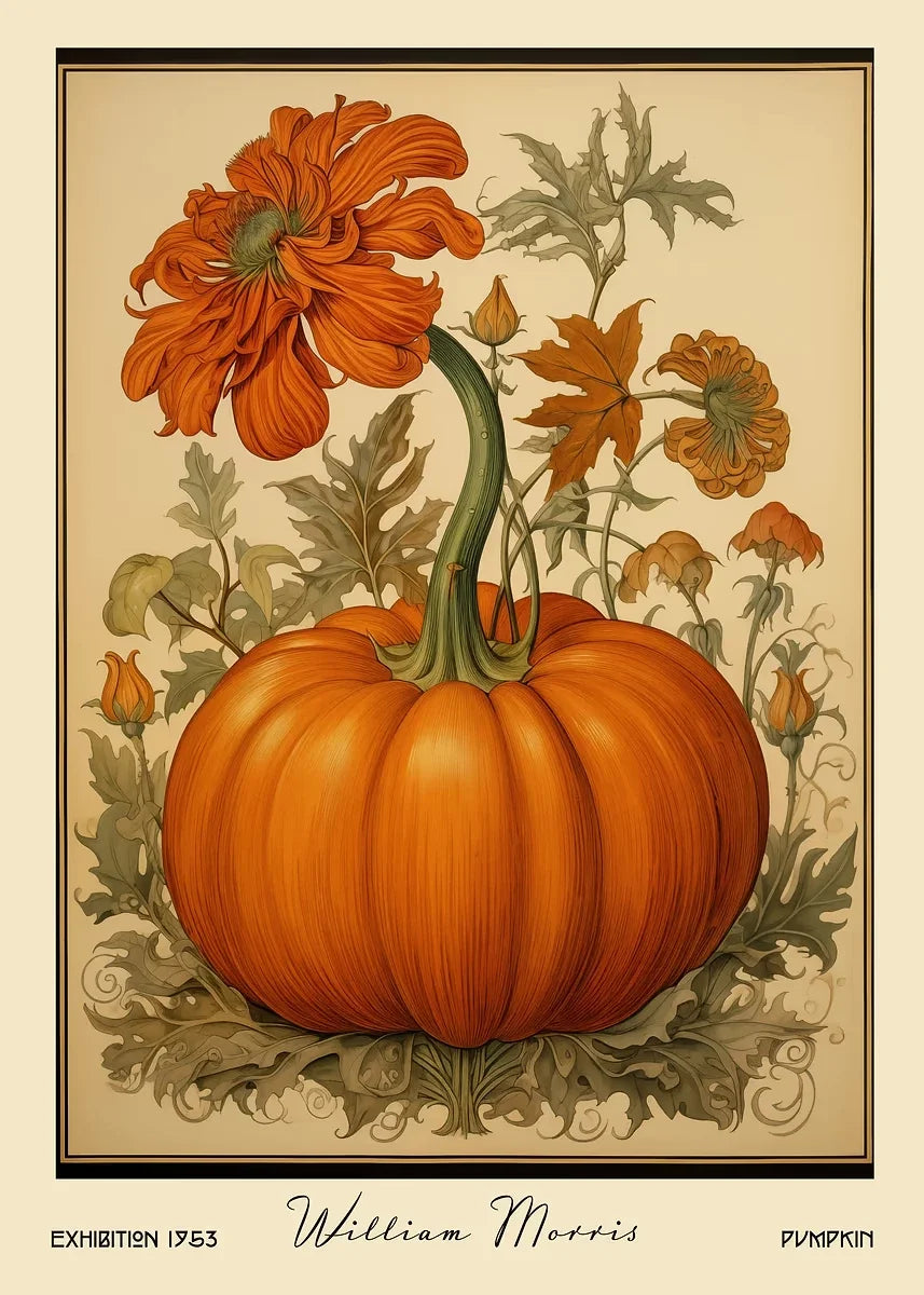 William Morris Retro Kitchen Fruit Canvas Wall Art | Dining Decor
