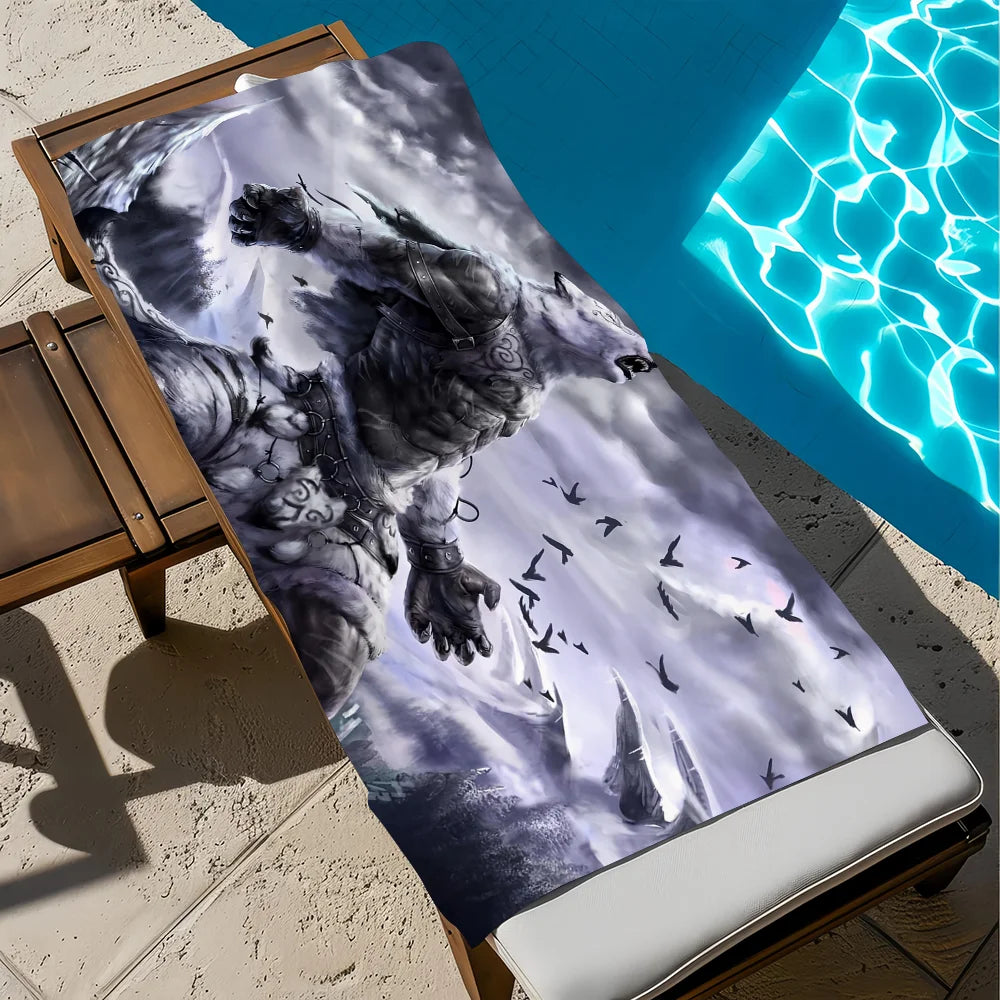 Wolfman Quick-Dry Beach & Shower Towel | Travel, Gym, Camp Quick-Dry Towel Peaceful Pleasures Health and Wellness z4 STJ90x180CM