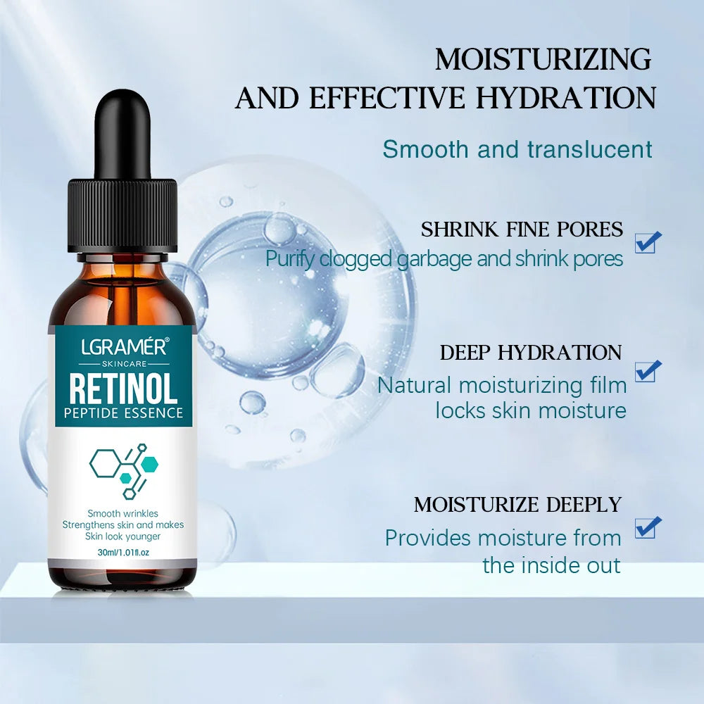 Retinol & Hyaluronic Acid Anti-Aging Facial Serum Facial Serum Peaceful Pleasures Health and Wellness