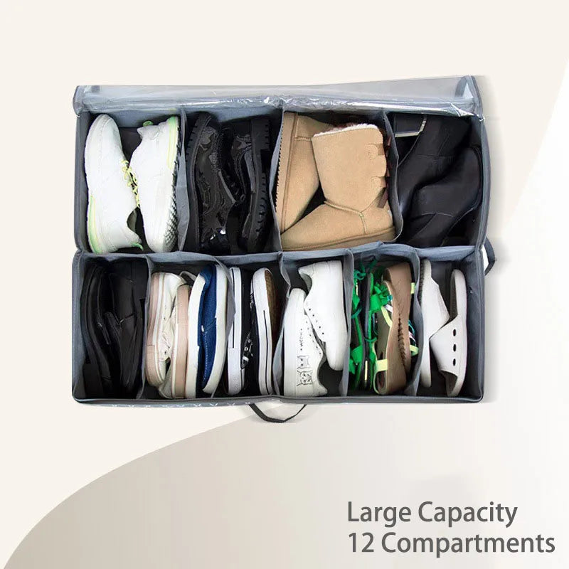 Shoe organizer, foldable, compartmentalized storage, dustproof and moisture-proof, better placement of anti-seasonal shoes Peaceful Pleasures Health and Wellness