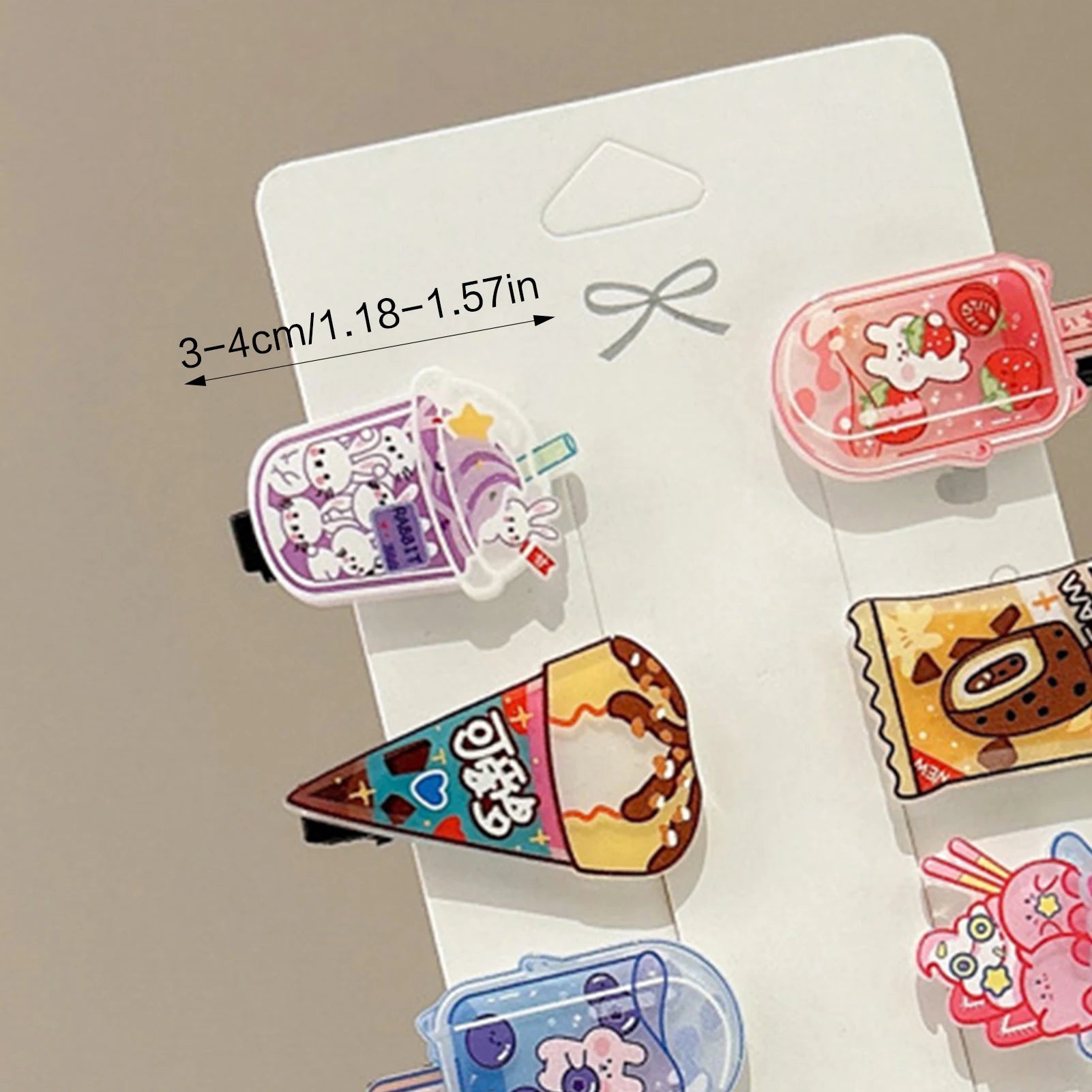 Women Barrettes with Cartoon Pattern Print Sturdy Comfortable to Wear Hair Pins for Daily Home Office Outdoor Peaceful Pleasures Health and Wellness