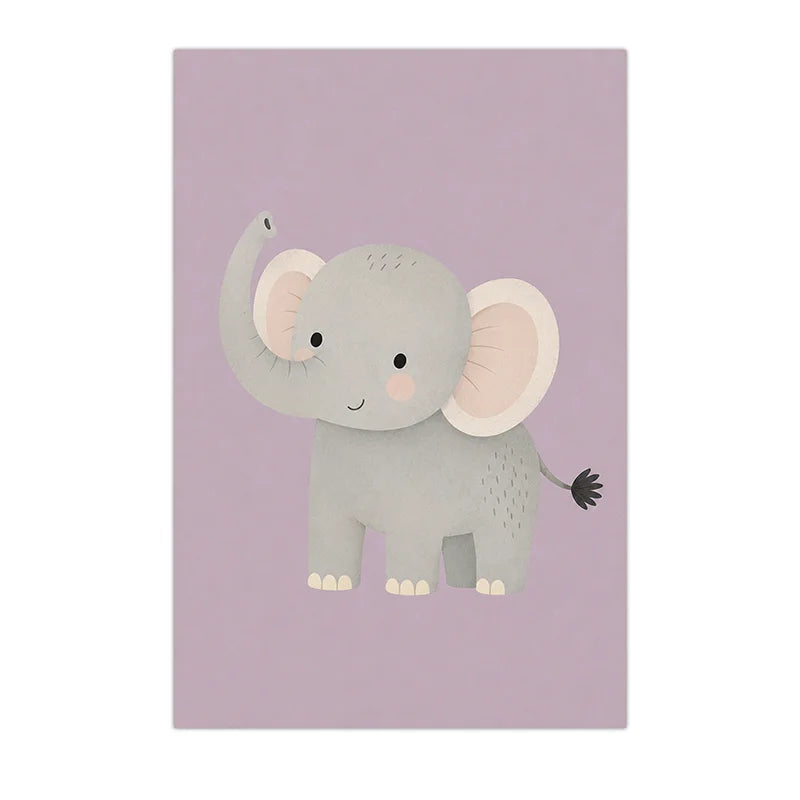 Nursery Animal Wall Art Cute Cartoon Safari Canvas Poster Prints For Baby Kids Bedroom Decor Peaceful Pleasures Health and Wellness 04 15x20cm No Frame China Mainland