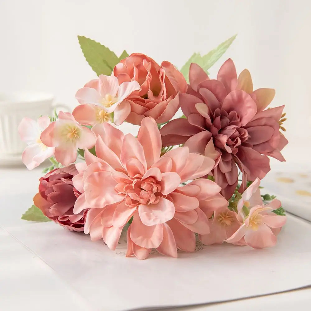 Silk Dahlia & Peony Artificial Flowers for Weddings & Decor