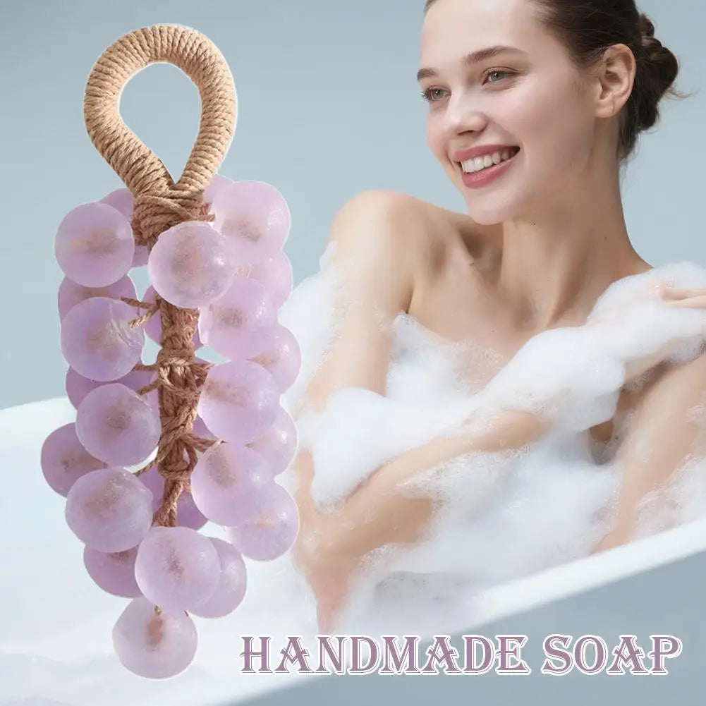 Handmade Grape Cluster Soap on a Rope – Aromatic Natural Plant Soap Bar Gift with Box | Home Decor Bath Soap Peaceful Pleasures Health and Wellness