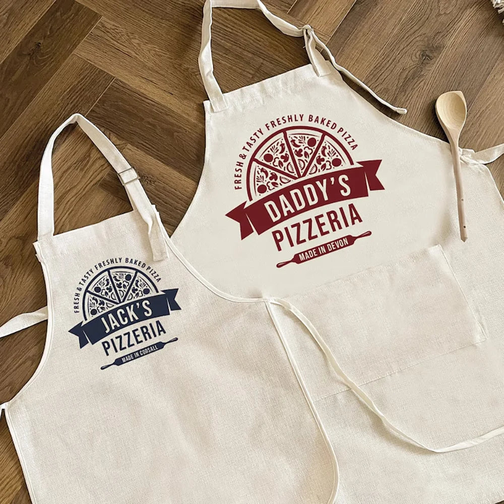 Custom Pizzeria Apron Men's Aprons Pizza Oven Gifts Father's Day Gifts Child Adult BBQ Kitchen Decor Baking Cooking Supplies Peaceful Pleasures Health and Wellness