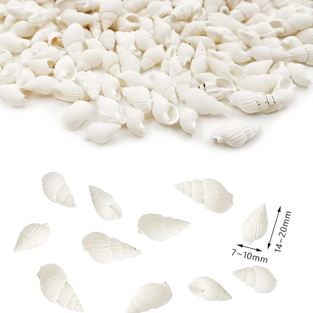100pcs Natural White Spiral Seashell Beads for DIY Crafts & Decor