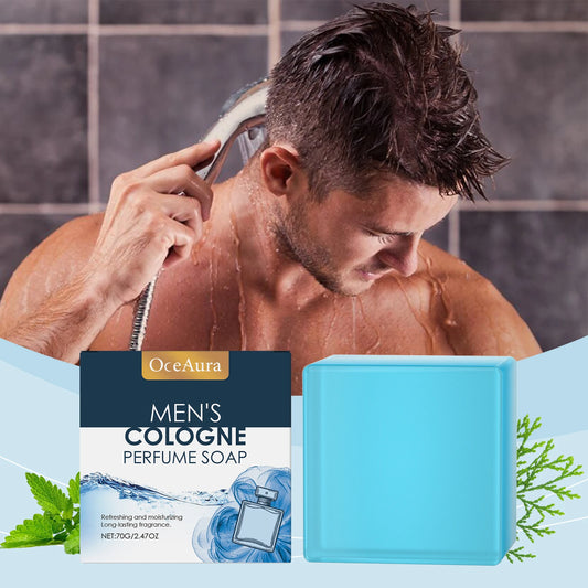 OceAura Men's Perfume Bath Soap Cool Refreshing Cleanse 70g Men's Bath Soap Peaceful Pleasures Health and Wellness