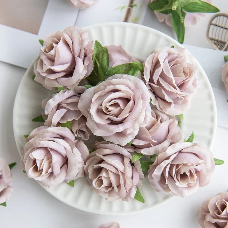Artificial Silk Rose Heads 25/50pcs – Wedding & Party Decor