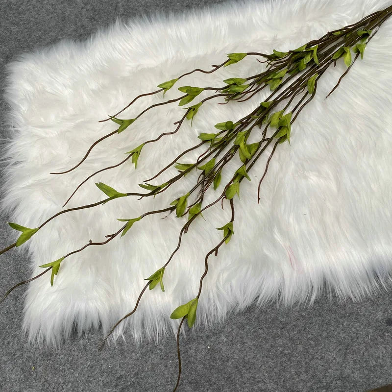 112cm Silk Dragon Whisker Leaf Artificial Branch | Green Décor