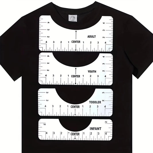 4-Piece T-Shirt Ruler Guide Set – Heat Press Alignment Tool T-Shirt Alignment Ruler Peaceful Pleasures Health and Wellness