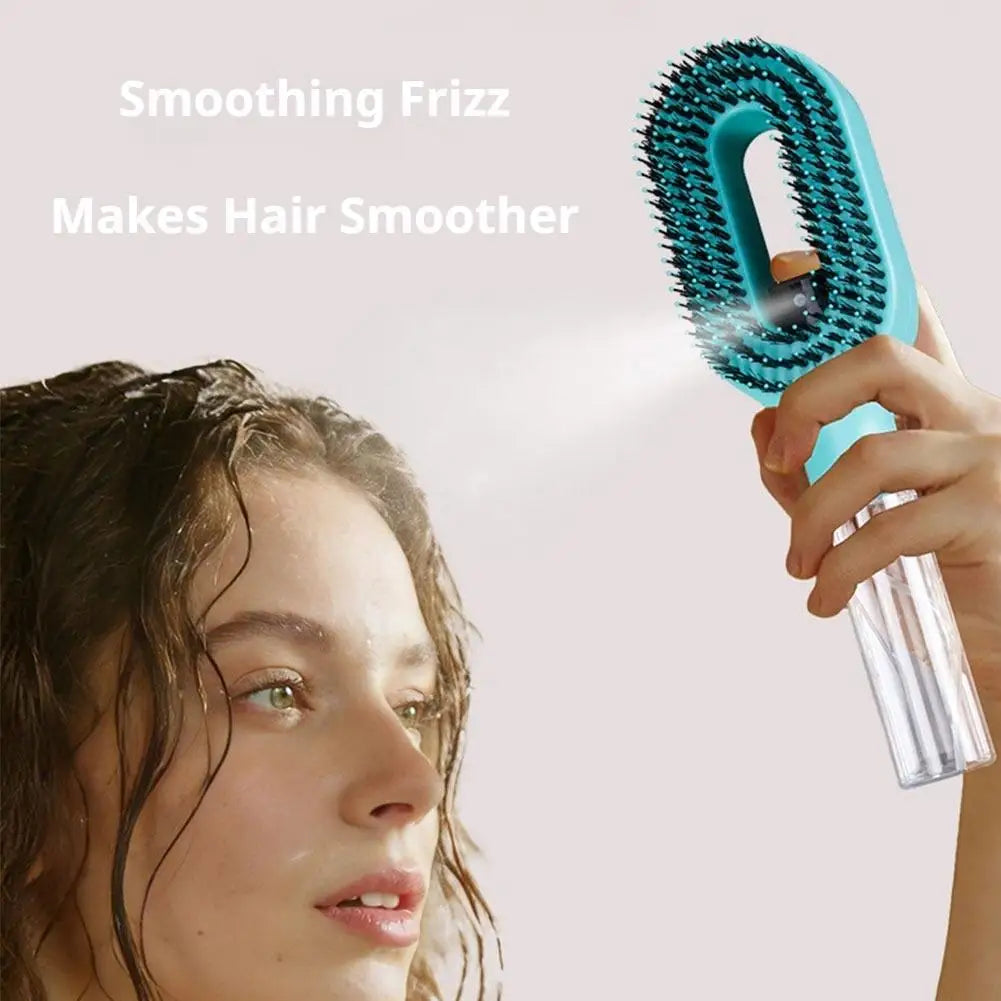 Portable Hair Styling Cleaning Spray Comb Hair-smoothing Frizz Spray Comb Dual-Layer Massage Teeth Comfortable Scalp Spray Comb Peaceful Pleasures Health and Wellness