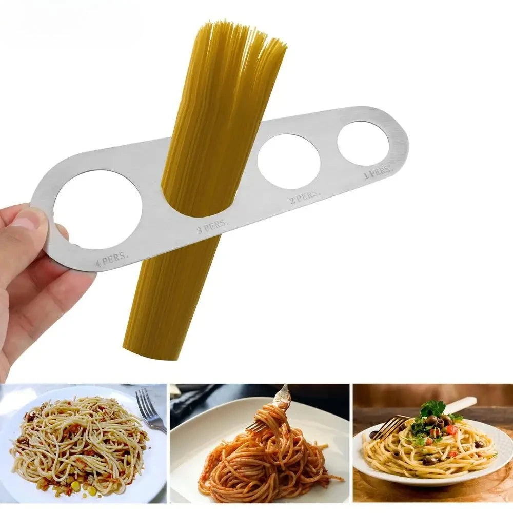 Kitchen Stainless Steel Spaghetti Measuring Tool 4 Servings Cooking Gadgets Quick Pasta Gauge Noodle Serving Size Measuring Cup Peaceful Pleasures Health and Wellness