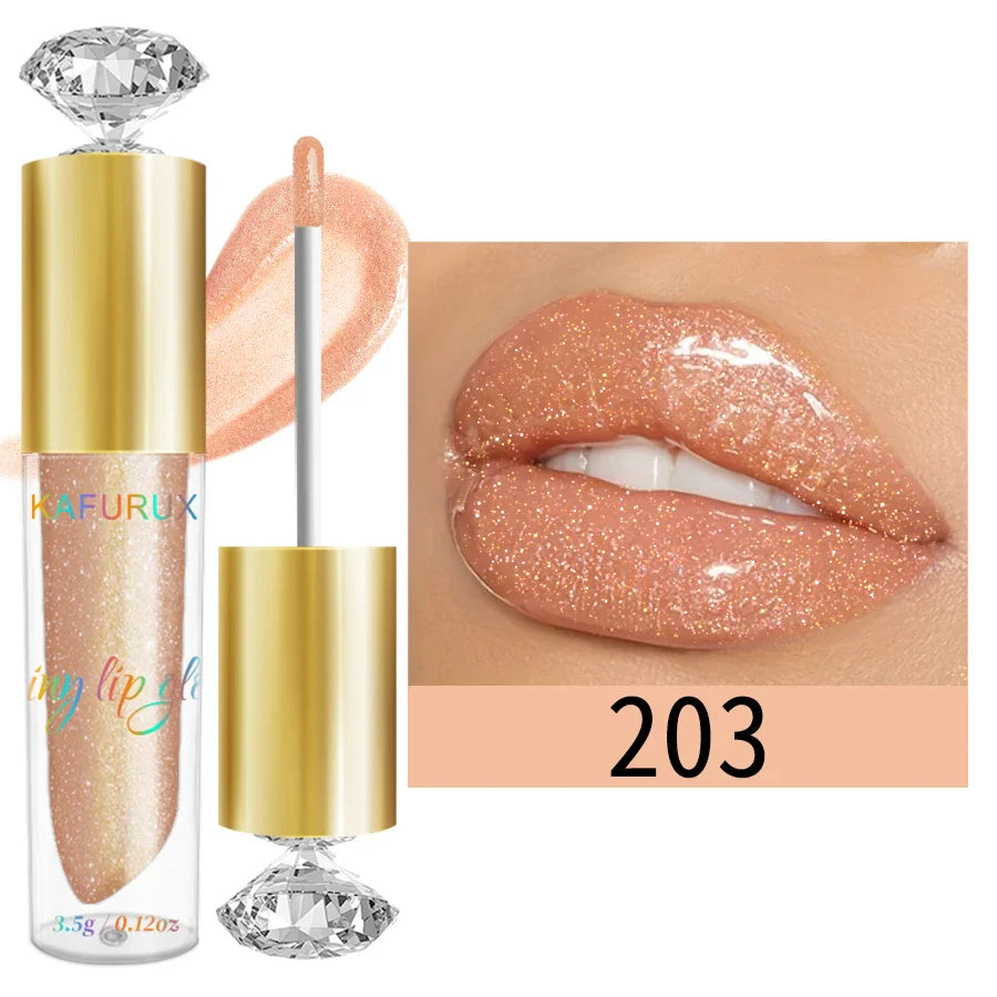 KAFURUX Diamond Glitter Lip Gloss – 9 Shades, Moisturizing