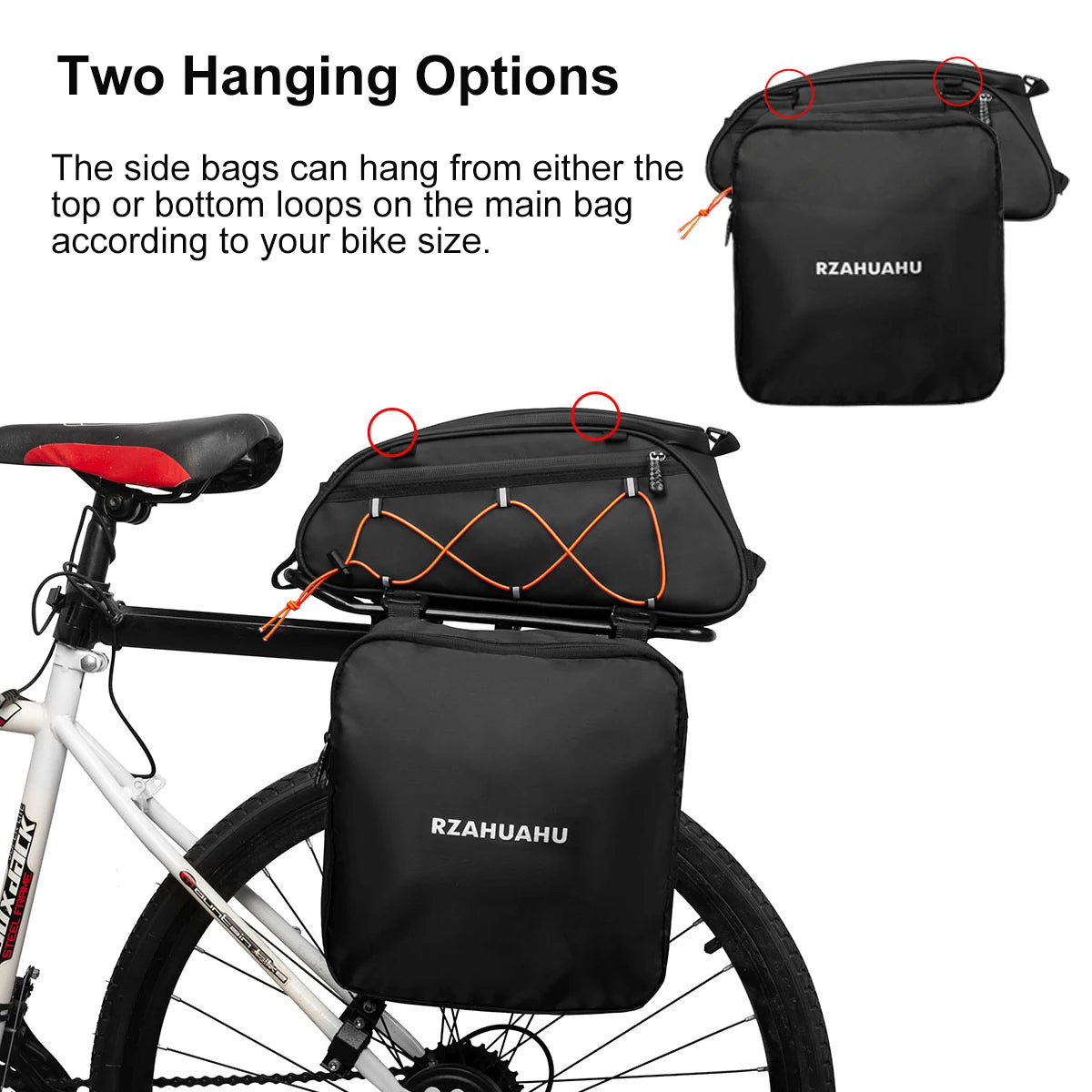 Waterproof Bicycle Rear Seat Bag Cooler 3in1 Bike Rack Trunk 2 Side