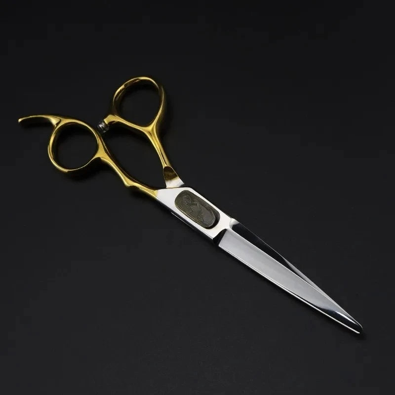 6 Inch Coiffeuses Barberia Accesorios Hair Scissors Barber Tijeras Professional Hairdressing Scissors Tools for Hairdresser 6CR Peaceful Pleasures Health and Wellness flat cut