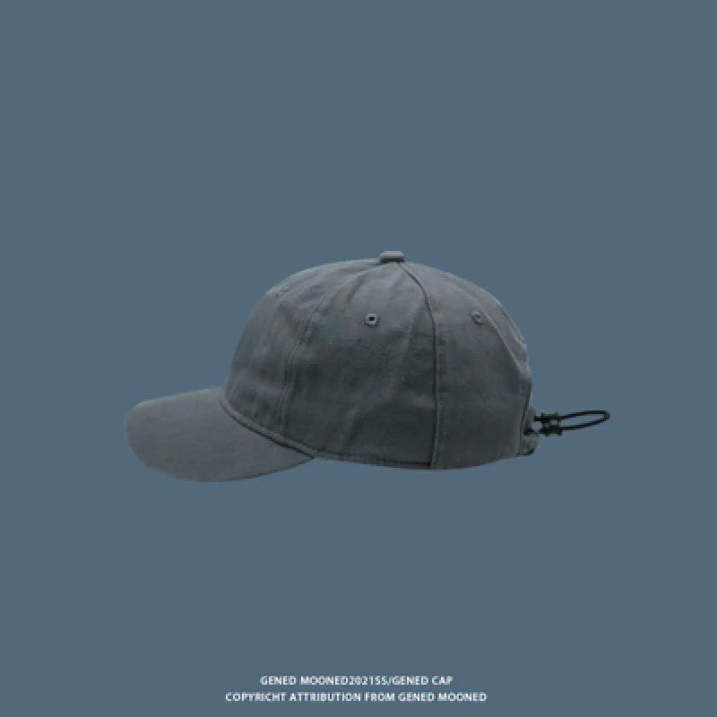 Drawstring Curved Brim Cotton Cap | Unisex Sun Hat