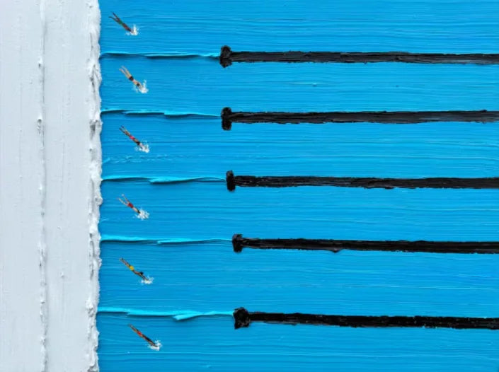 Abstract Werner Bronkhorst Painting Art Posters Prints Blue Texture Pool Swimming Minimalist Canvas Painting Modern Home Decor Peaceful Pleasures Health and Wellness 18 40x60cm