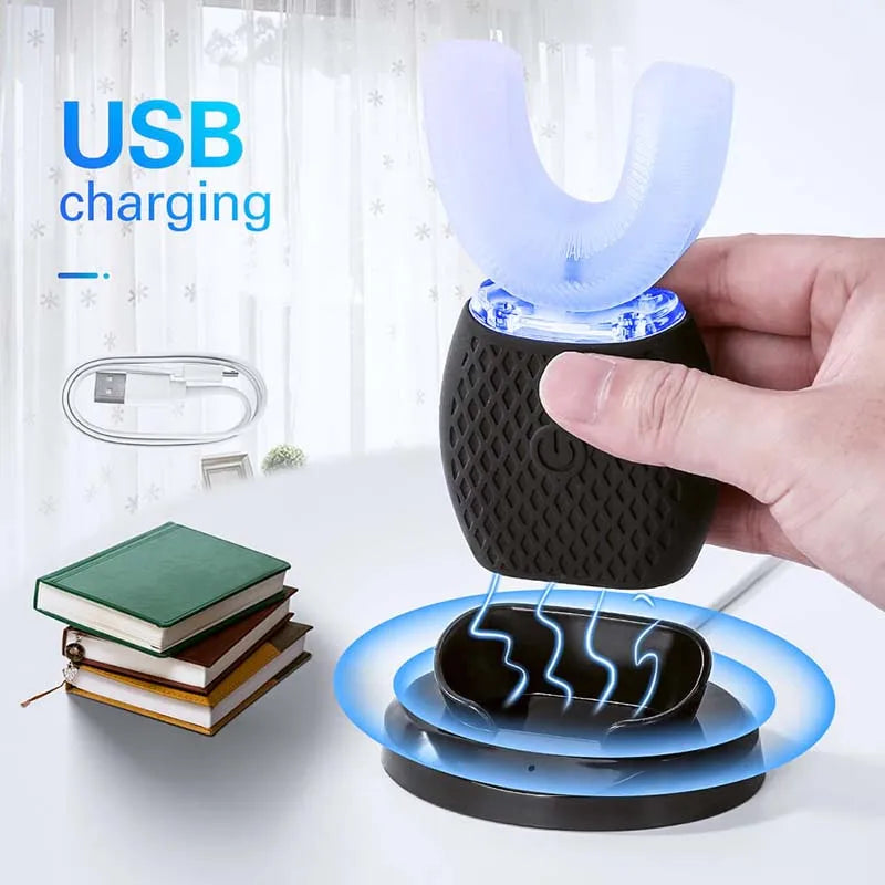 Household USB Rechargeable Led Soft U Shaped Smart Electric Toothbrush for Kids/Children/Adults/Family Peaceful Pleasures Health and Wellness