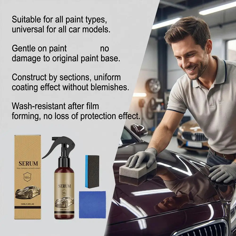 Car Ceramic Coating Kit Cleaning Maintenance Paint Protection Anti Scratch Hydrophobic Shine Long Lasting For All Cars Home Peaceful Pleasures Health and Wellness