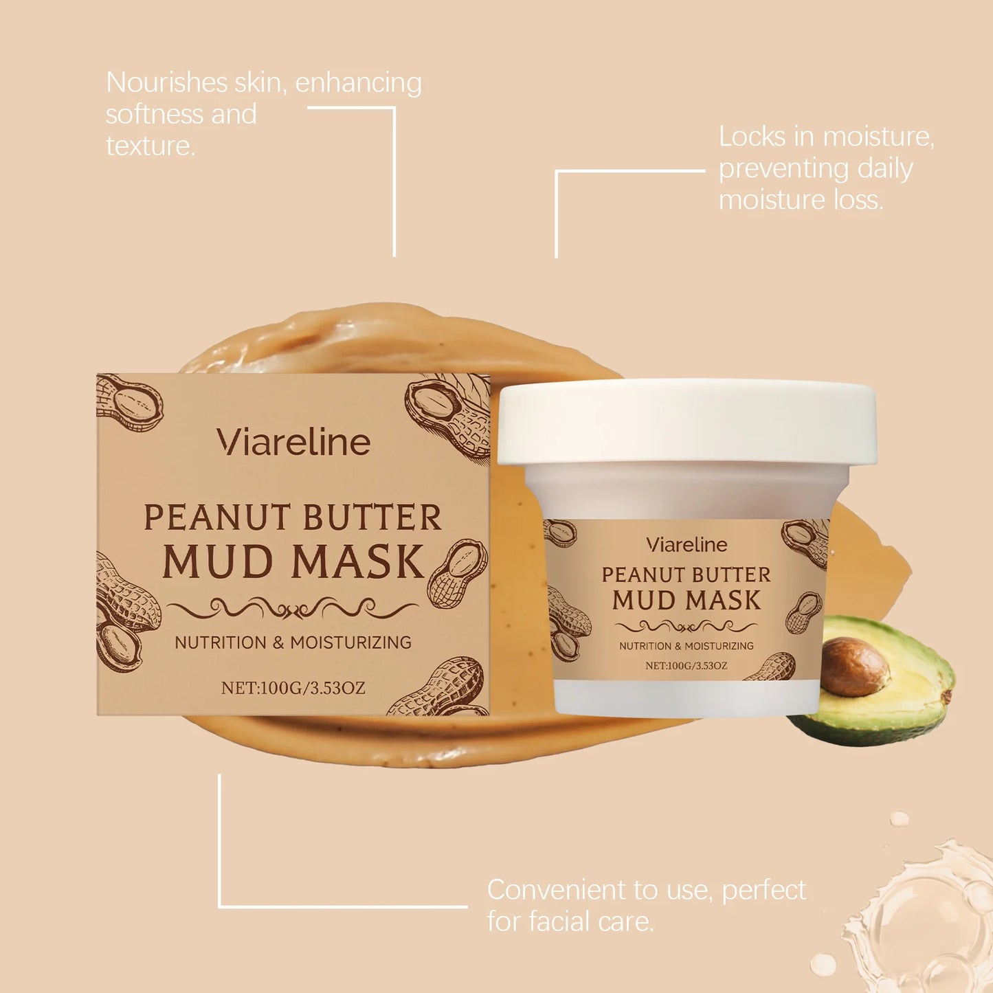 Facial Moisturizing Mud Mask Hydrating Brightening Smoothing Repair Improve Dullness Soothing Shrinks Pores Cleansing Face Mask Peaceful Pleasures Health and Wellness