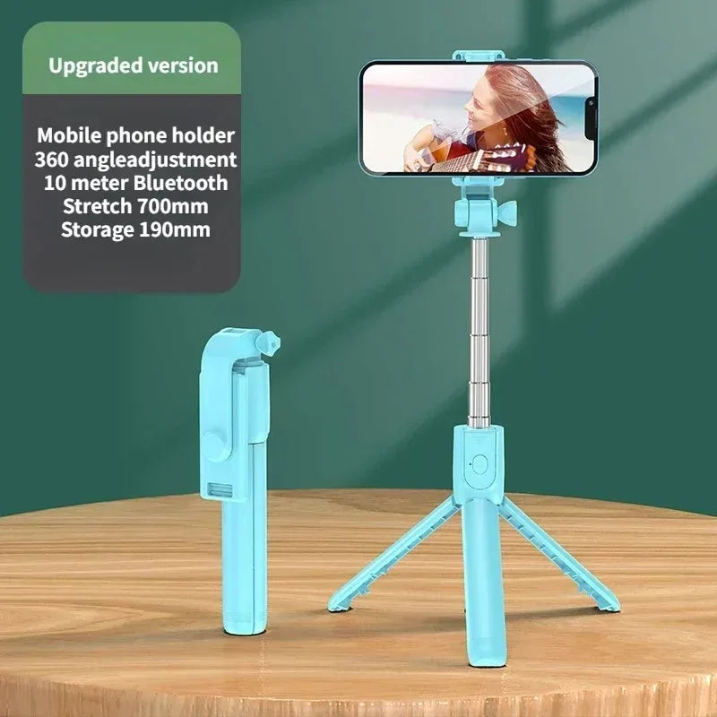 Selfie Stick Wireless Tripod Stand with Light Bluetooth Remote Extendable Tripod for iPhone Mobile Phone Live Streaming Peaceful Pleasures Health and Wellness Green