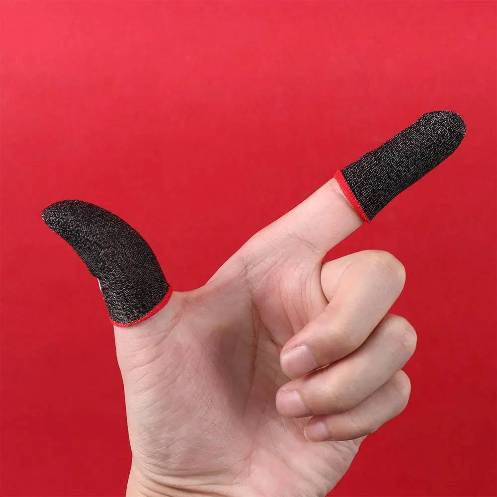 Mobile Games Touch Screen Gamer Fingertips Sleeve Sweatproof Thumb Gloves Gaming Finger Cover Finger Sleeve Fingertip Gloves Peaceful Pleasures Health and Wellness red