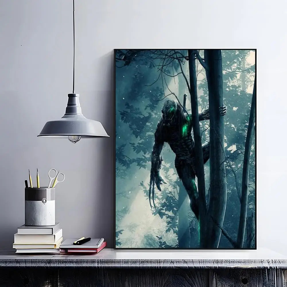 The Predator Movie Poster – HD Self-Adhesive Waterproof Wall Art Movie Wall Poster Peaceful Pleasures Health and Wellness Black14 21X30cmNoframe