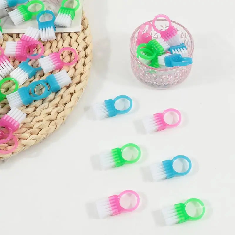 10Pcs Mini Ring Nail Dust Cleaning Brush Soft Hair DIY Nails Brushes Professional Dust Cleaning Make Up Brush Manicure Care Tool Peaceful Pleasures Health and Wellness